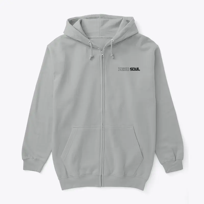 ZERO SOUL GREY UNISEX ZIP HOODIE