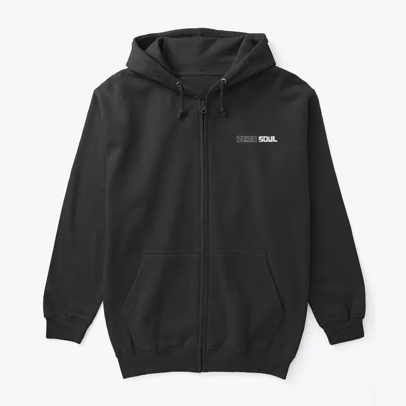 ZERO SOUL BLACK UNISEX ZIP HOODIE